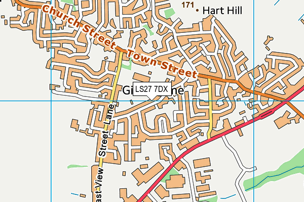 LS27 7DX map - OS VectorMap District (Ordnance Survey)