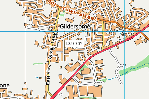 LS27 7DY map - OS VectorMap District (Ordnance Survey)