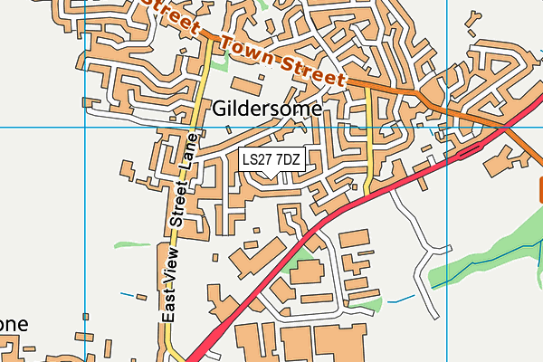 LS27 7DZ map - OS VectorMap District (Ordnance Survey)