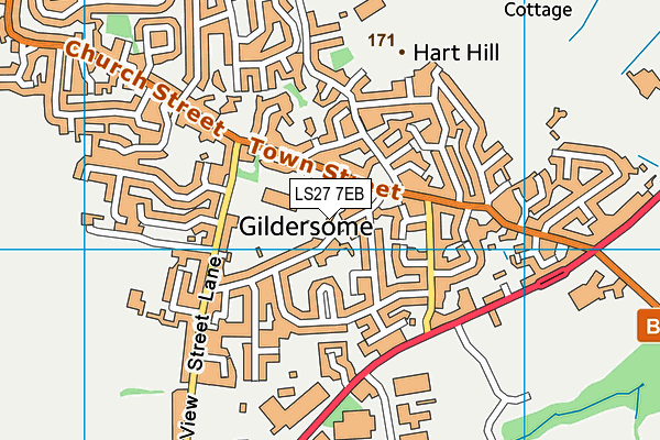 LS27 7EB map - OS VectorMap District (Ordnance Survey)