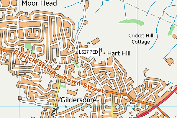 LS27 7ED map - OS VectorMap District (Ordnance Survey)