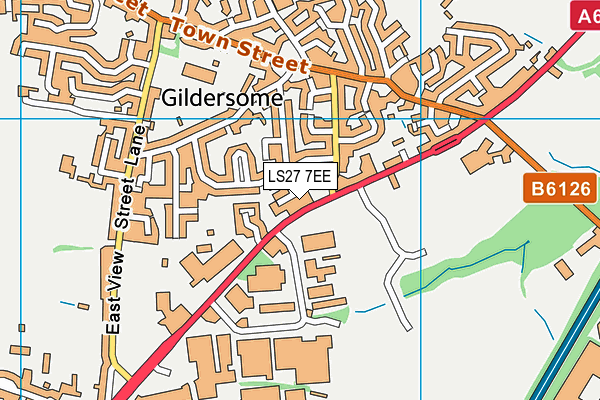 LS27 7EE map - OS VectorMap District (Ordnance Survey)