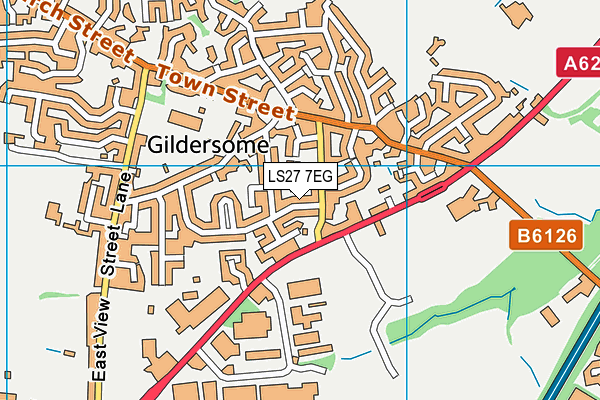 LS27 7EG map - OS VectorMap District (Ordnance Survey)