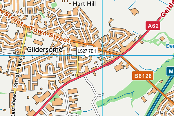 LS27 7EH map - OS VectorMap District (Ordnance Survey)