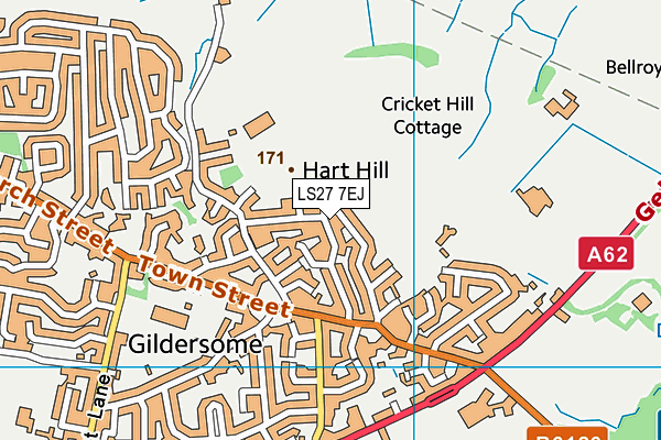 LS27 7EJ map - OS VectorMap District (Ordnance Survey)