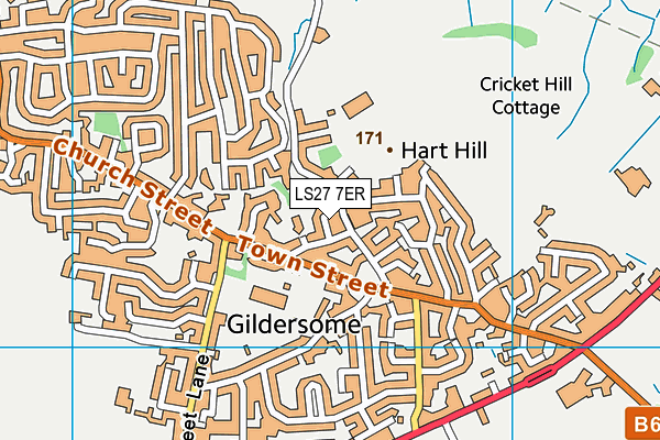 LS27 7ER map - OS VectorMap District (Ordnance Survey)