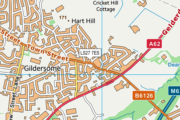 LS27 7ES map - OS VectorMap District (Ordnance Survey)