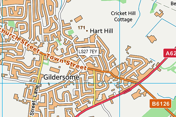 LS27 7EY map - OS VectorMap District (Ordnance Survey)