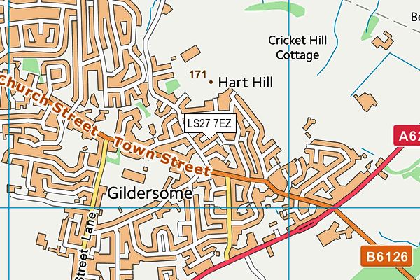 LS27 7EZ map - OS VectorMap District (Ordnance Survey)