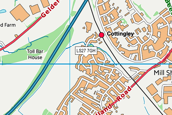 LS27 7GH map - OS VectorMap District (Ordnance Survey)