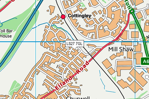 LS27 7GL map - OS VectorMap District (Ordnance Survey)