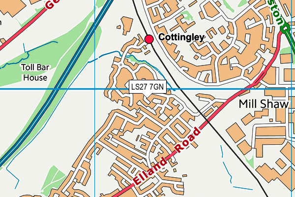 LS27 7GN map - OS VectorMap District (Ordnance Survey)