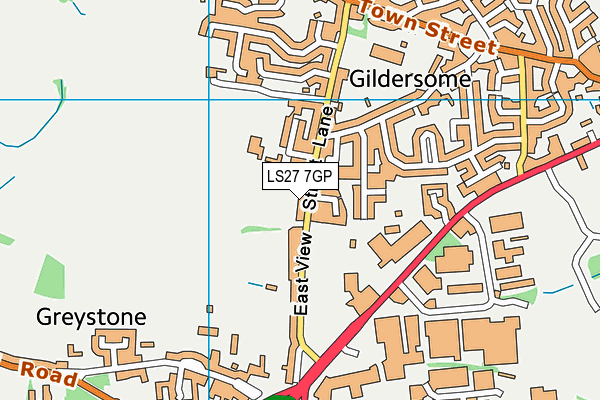 LS27 7GP map - OS VectorMap District (Ordnance Survey)