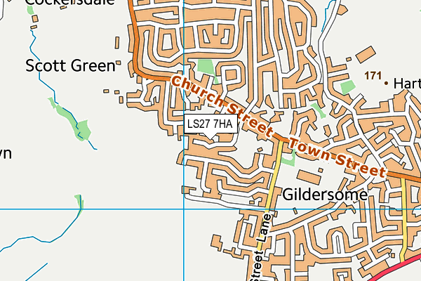 LS27 7HA map - OS VectorMap District (Ordnance Survey)