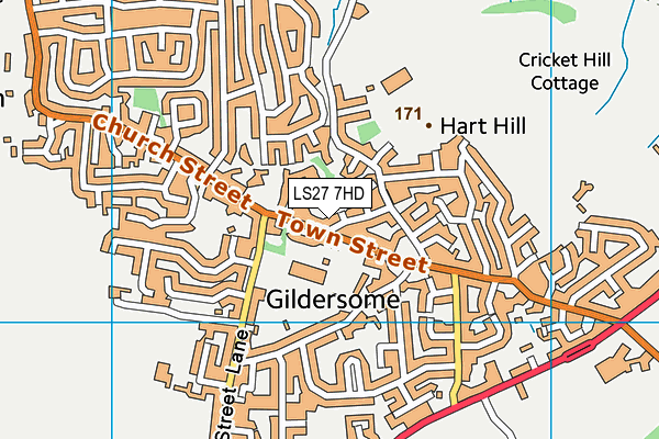 LS27 7HD map - OS VectorMap District (Ordnance Survey)