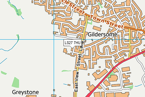LS27 7HU map - OS VectorMap District (Ordnance Survey)