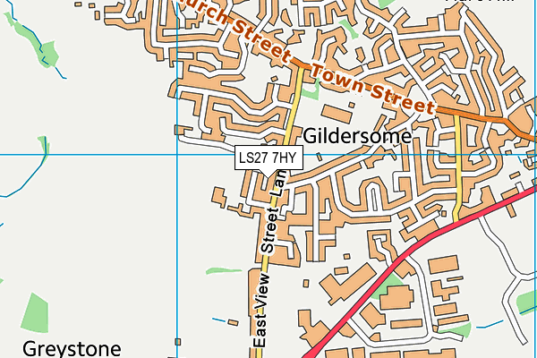 LS27 7HY map - OS VectorMap District (Ordnance Survey)