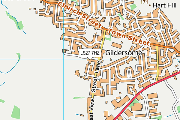 LS27 7HZ map - OS VectorMap District (Ordnance Survey)