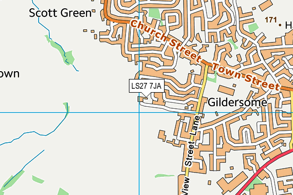 LS27 7JA map - OS VectorMap District (Ordnance Survey)