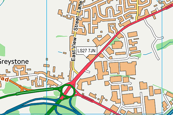 LS27 7JN map - OS VectorMap District (Ordnance Survey)