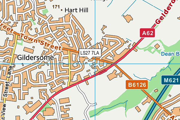 LS27 7LA map - OS VectorMap District (Ordnance Survey)