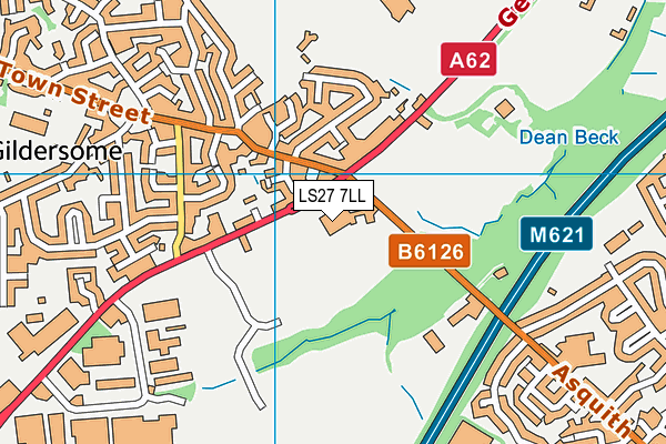 LS27 7LL map - OS VectorMap District (Ordnance Survey)