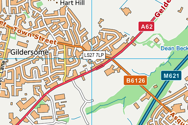 LS27 7LP map - OS VectorMap District (Ordnance Survey)