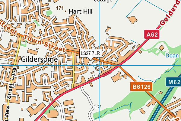 LS27 7LR map - OS VectorMap District (Ordnance Survey)