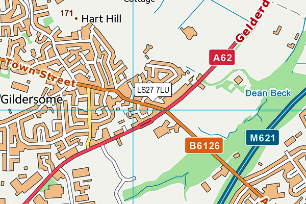 LS27 7LU map - OS VectorMap District (Ordnance Survey)