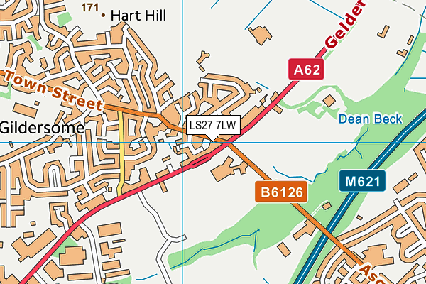 LS27 7LW map - OS VectorMap District (Ordnance Survey)