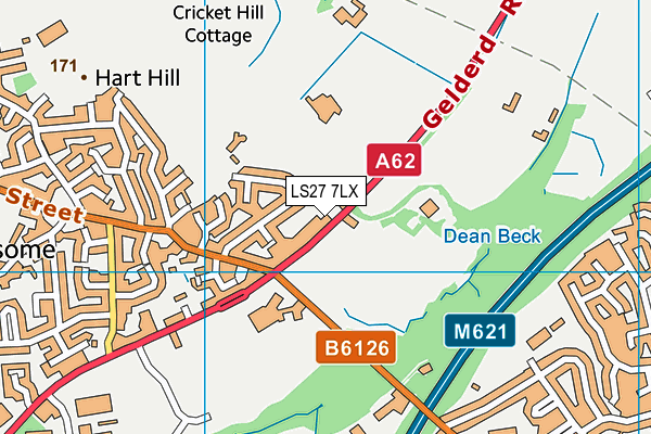 LS27 7LX map - OS VectorMap District (Ordnance Survey)