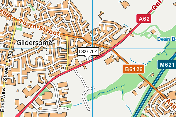 LS27 7LZ map - OS VectorMap District (Ordnance Survey)