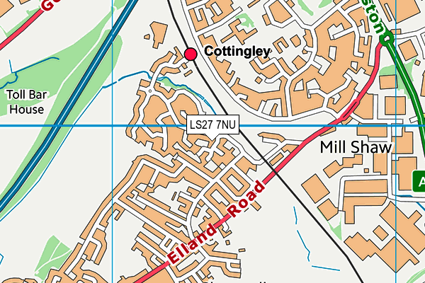 LS27 7NU map - OS VectorMap District (Ordnance Survey)