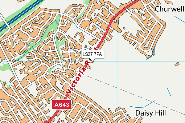 LS27 7PA map - OS VectorMap District (Ordnance Survey)