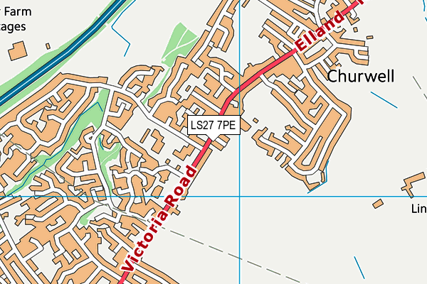 LS27 7PE map - OS VectorMap District (Ordnance Survey)