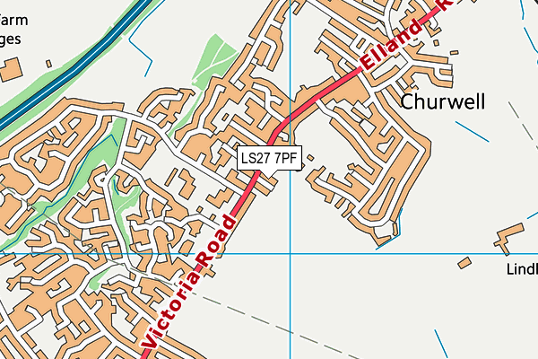 LS27 7PF map - OS VectorMap District (Ordnance Survey)