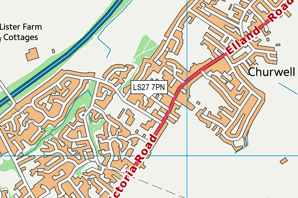 LS27 7PN map - OS VectorMap District (Ordnance Survey)