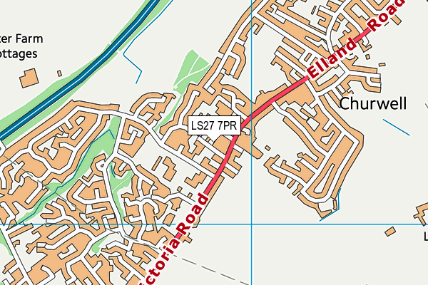 LS27 7PR map - OS VectorMap District (Ordnance Survey)