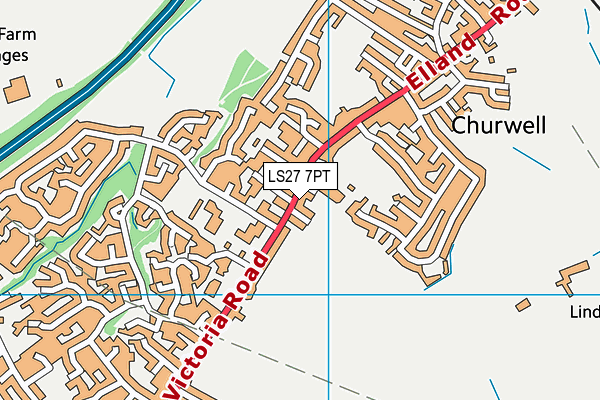 LS27 7PT map - OS VectorMap District (Ordnance Survey)