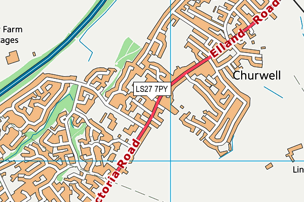 LS27 7PY map - OS VectorMap District (Ordnance Survey)