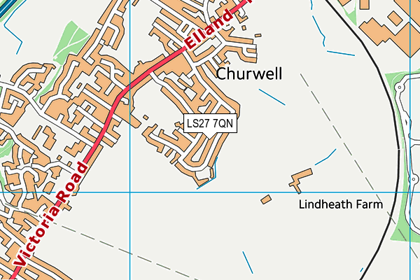 LS27 7QN map - OS VectorMap District (Ordnance Survey)