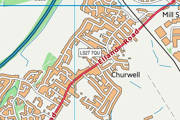 LS27 7QU map - OS VectorMap District (Ordnance Survey)