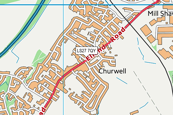 LS27 7QY map - OS VectorMap District (Ordnance Survey)