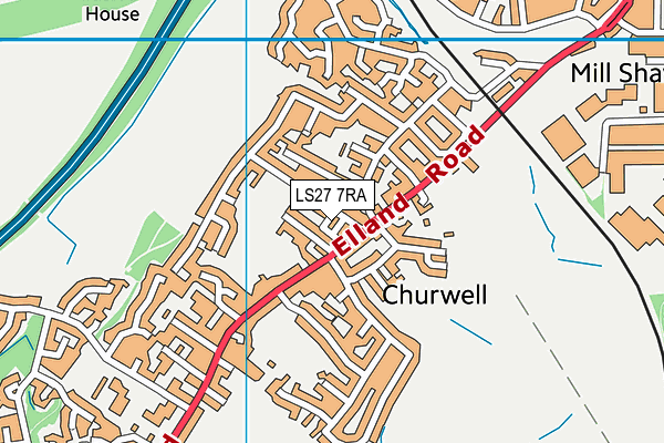 LS27 7RA map - OS VectorMap District (Ordnance Survey)