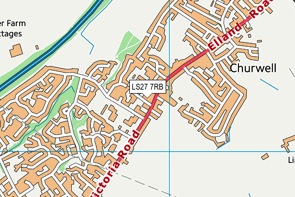 LS27 7RB map - OS VectorMap District (Ordnance Survey)