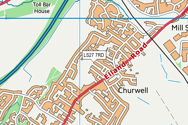 LS27 7RD map - OS VectorMap District (Ordnance Survey)