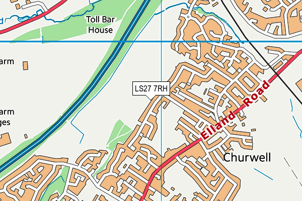 LS27 7RH map - OS VectorMap District (Ordnance Survey)