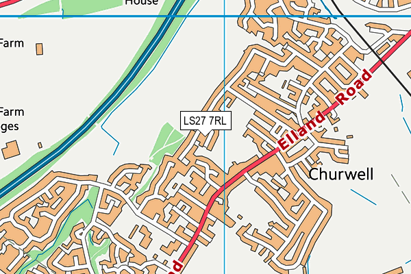 LS27 7RL map - OS VectorMap District (Ordnance Survey)