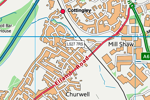 LS27 7RS map - OS VectorMap District (Ordnance Survey)