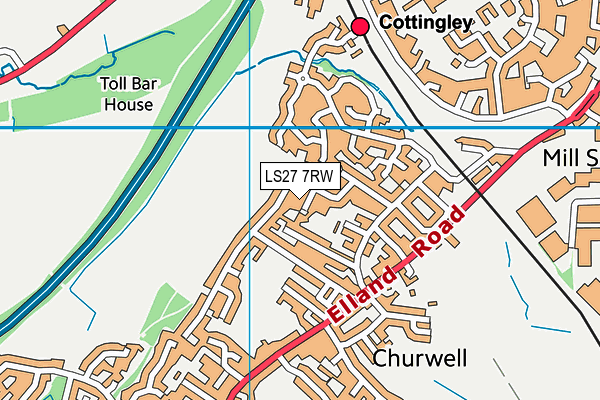 LS27 7RW map - OS VectorMap District (Ordnance Survey)